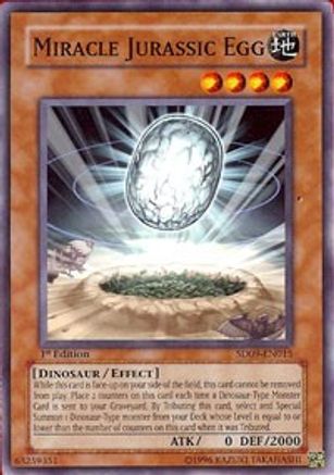 Miracle Jurassic Egg (SD09-EN015) - Structure Deck: Dinosaur's Rage 1st Edition Structure Deck: Dinosaur's Rage Yugioh Single  Squirtle Squad Card Shop.