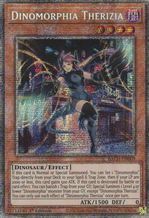 Dinomorphia Therizia (Starlight Rare) (BACH-EN009) - Battle of Chaos 1st Edition Battle of Chaos Yugioh Single  Squirtle Squad Card Shop.