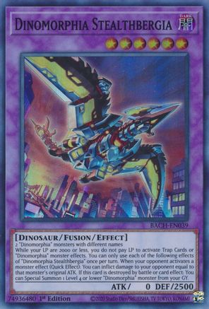 Dinomorphia Stealthbergia (BACH-EN039) - Battle of Chaos 1st Edition Battle of Chaos Yugioh Single  Squirtle Squad Card Shop.