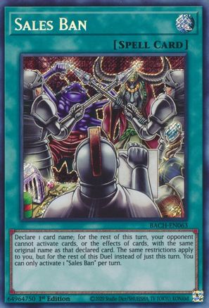 Sales Ban (BACH-EN063) - Battle of Chaos 1st Edition Battle of Chaos Yugioh Single  Squirtle Squad Card Shop.