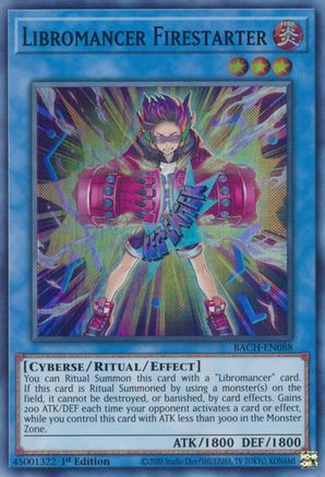 Libromancer Firestarter (BACH-EN088) - Battle of Chaos 1st Edition Battle of Chaos Yugioh Single  Squirtle Squad Card Shop.