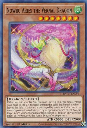 Nowru Aries the Vernal Dragon (BACH-EN096) - Battle of Chaos 1st Edition Battle of Chaos Yugioh Single  Squirtle Squad Card Shop.