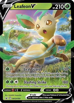 Leafeon V SWSH194  - Holofoil SWSH Sword & Shield Promo Cards - Promo SWSH: Sword & Shield Promo Cards Pokemon Single  Squirtle Squad Card Shop.