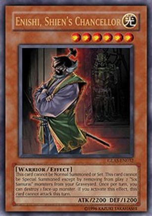 Enishi, Shien's Chancellor (GLAS-EN032) - Gladiator's Assault Unlimited Gladiator's Assault Yugioh Single  Squirtle Squad Card Shop.