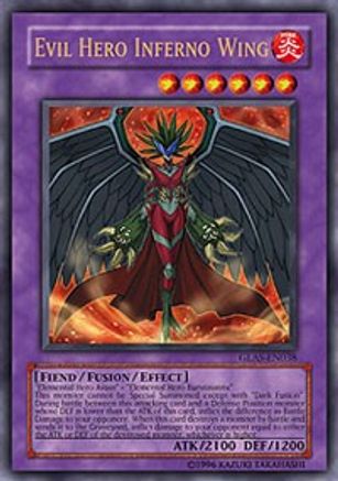 Evil Hero Inferno Wing (GLAS-EN038) - Gladiator's Assault 1st Edition Gladiator's Assault Yugioh Single  Squirtle Squad Card Shop.