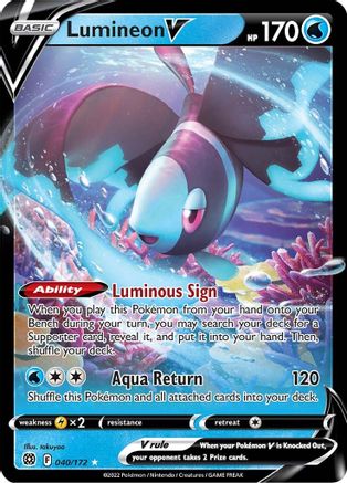 Lumineon V 040/172 – Brilliant Stars – Ultra Rare Pokémon Card