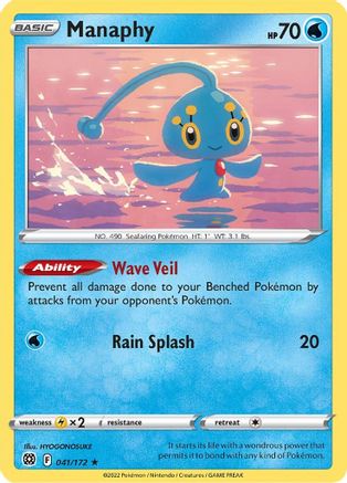 Manaphy 041  SWSH09 Brilliant Stars - Rare SWSH09: Brilliant Stars Pokemon Single  Squirtle Squad Card Shop.