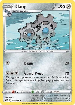Klang 103  - Reverse Holofoil SWSH09 Brilliant Stars - Uncommon SWSH09: Brilliant Stars Pokemon Single  Squirtle Squad Card Shop.