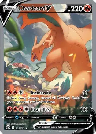 Pokémon TCG - Charizard V 154/172 - Alternate Art Ultra Rare - Brilliant Stars SWSH09: Brilliant Stars Pokemon Single  Squirtle Squad Card Shop.
