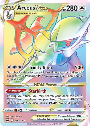 Arceus VSTAR 176/172 - Rainbow Secret Rare Brilliant Stars - Pokémon TCG Card