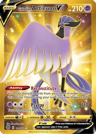 Galarian Articuno V (Secret) 181  - Holofoil SWSH09 Brilliant Stars - Secret Rare SWSH09: Brilliant Stars Pokemon Single  Squirtle Squad Card Shop.