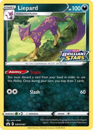 Liepard SWSH187  - Holofoil SWSH Sword & Shield Promo Cards - Promo SWSH: Sword & Shield Promo Cards Pokemon Single  Squirtle Squad Card Shop.