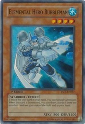 Elemental HERO Bubbleman (YSDJ-EN017) - Starter Deck: Jaden Yuki Unlimited Starter Deck: Jaden Yuki Yugioh Single  Squirtle Squad Card Shop.
