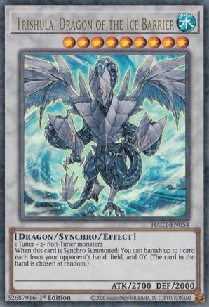 Trishula, Dragon of the Ice Barrier (Duel Terminal) (HAC1-EN054) - Hidden Arsenal: Chapter 1 1st Edition Hidden Arsenal: Chapter 1 Yugioh Single  Squirtle Squad Card Shop.