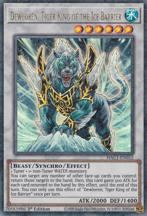 Dewloren, Tiger King of the Ice Barrier (Duel Terminal) (HAC1-EN052) - Hidden Arsenal: Chapter 1 1st Edition Hidden Arsenal: Chapter 1 Yugioh Single  Squirtle Squad Card Shop.