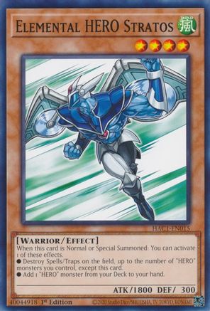 Elemental HERO Stratos (HAC1-EN015) - Hidden Arsenal: Chapter 1 1st Edition Hidden Arsenal: Chapter 1 Yugioh Single  Squirtle Squad Card Shop.