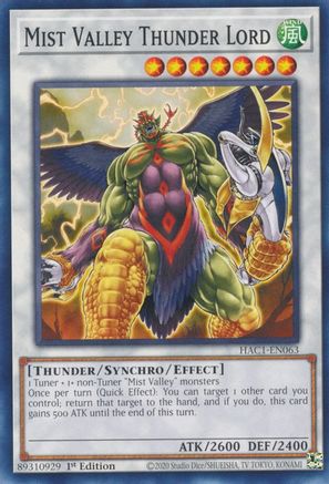 Mist Valley Thunder Lord (HAC1-EN063) - Hidden Arsenal: Chapter 1 1st Edition Hidden Arsenal: Chapter 1 Yugioh Single  Squirtle Squad Card Shop.