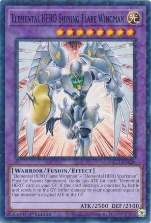 Elemental HERO Shining Flare Wingman (Duel Terminal) (HAC1-EN020) - Hidden Arsenal: Chapter 1 1st Edition Hidden Arsenal: Chapter 1 Yugioh Single  Squirtle Squad Card Shop.
