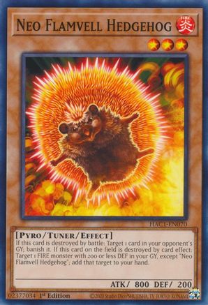 Neo Flamvell Hedgehog (HAC1-EN070) - Hidden Arsenal: Chapter 1 1st Edition Hidden Arsenal: Chapter 1 Yugioh Single  Squirtle Squad Card Shop.