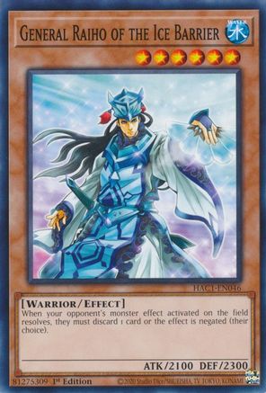 General Raiho of the Ice Barrier (HAC1-EN046) - Hidden Arsenal: Chapter 1 1st Edition Hidden Arsenal: Chapter 1 Yugioh Single  Squirtle Squad Card Shop.