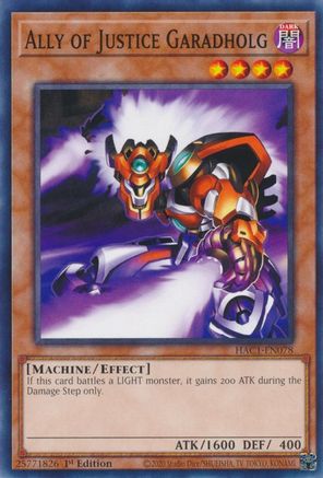 Ally of Justice Garadholg (HAC1-EN078) - Hidden Arsenal: Chapter 1 1st Edition Hidden Arsenal: Chapter 1 Yugioh Single  Squirtle Squad Card Shop.