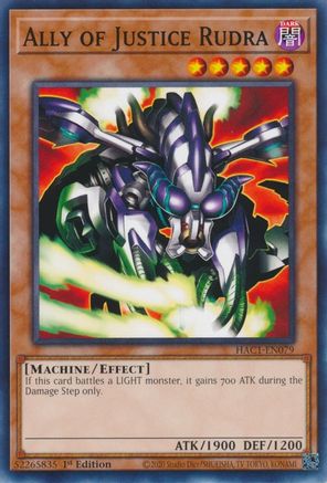 Ally of Justice Rudra (HAC1-EN079) - Hidden Arsenal: Chapter 1 1st Edition Hidden Arsenal: Chapter 1 Yugioh Single  Squirtle Squad Card Shop.