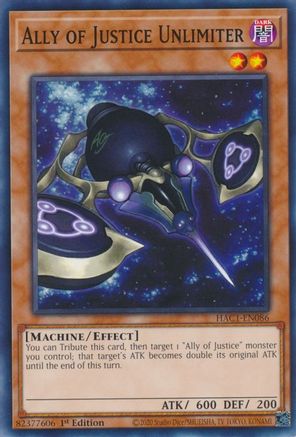 Ally of Justice Unlimiter (HAC1-EN086) - Hidden Arsenal: Chapter 1 1st Edition Hidden Arsenal: Chapter 1 Yugioh Single  Squirtle Squad Card Shop.