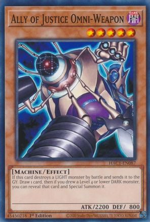 Ally of Justice Omni-Weapon (HAC1-EN087) - Hidden Arsenal: Chapter 1 1st Edition Hidden Arsenal: Chapter 1 Yugioh Single  Squirtle Squad Card Shop.