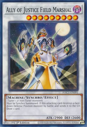 Ally of Justice Field Marshal (HAC1-EN091) - Hidden Arsenal: Chapter 1 1st Edition Hidden Arsenal: Chapter 1 Yugioh Single  Squirtle Squad Card Shop.