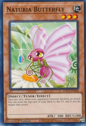 Naturia Butterfly (HAC1-EN108) - Hidden Arsenal: Chapter 1 1st Edition Hidden Arsenal: Chapter 1 Yugioh Single  Squirtle Squad Card Shop.