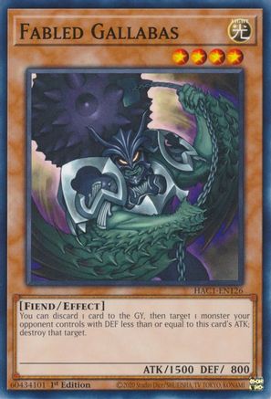 Fabled Gallabas (HAC1-EN126) - Hidden Arsenal: Chapter 1 1st Edition Hidden Arsenal: Chapter 1 Yugioh Single  Squirtle Squad Card Shop.