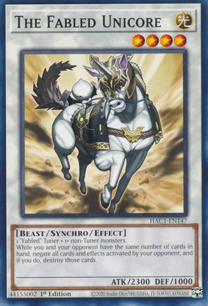 The Fabled Unicore (HAC1-EN147) - Hidden Arsenal: Chapter 1 1st Edition Hidden Arsenal: Chapter 1 Yugioh Single  Squirtle Squad Card Shop.
