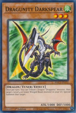 Dragunity Darkspear (HAC1-EN152) - Hidden Arsenal: Chapter 1 1st Edition Hidden Arsenal: Chapter 1 Yugioh Single  Squirtle Squad Card Shop.