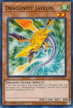 Dragunity Javelin (HAC1-EN157) - Hidden Arsenal: Chapter 1 1st Edition Hidden Arsenal: Chapter 1 Yugioh Single  Squirtle Squad Card Shop.