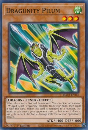 Dragunity Pilum (HAC1-EN160) - Hidden Arsenal: Chapter 1 1st Edition Hidden Arsenal: Chapter 1 Yugioh Single  Squirtle Squad Card Shop.