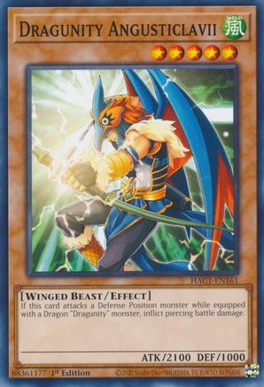 Dragunity Angusticlavii (HAC1-EN161) - Hidden Arsenal: Chapter 1 1st Edition Hidden Arsenal: Chapter 1 Yugioh Single  Squirtle Squad Card Shop.
