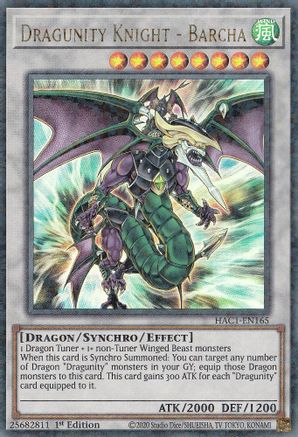 Dragunity Knight - Barcha (Duel Terminal) (HAC1-EN165) - Hidden Arsenal: Chapter 1 1st Edition Hidden Arsenal: Chapter 1 Yugioh Single  Squirtle Squad Card Shop.
