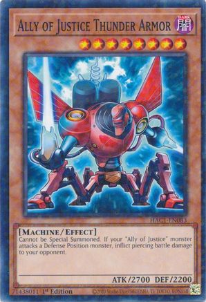 Ally of Justice Thunder Armor (Duel Terminal) (HAC1-EN083) - Hidden Arsenal: Chapter 1 1st Edition Hidden Arsenal: Chapter 1 Yugioh Single  Squirtle Squad Card Shop.