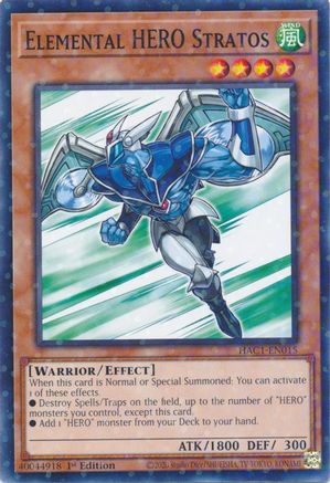 Elemental HERO Stratos (Duel Terminal) (HAC1-EN015) - Hidden Arsenal: Chapter 1 1st Edition Hidden Arsenal: Chapter 1 Yugioh Single  Squirtle Squad Card Shop.