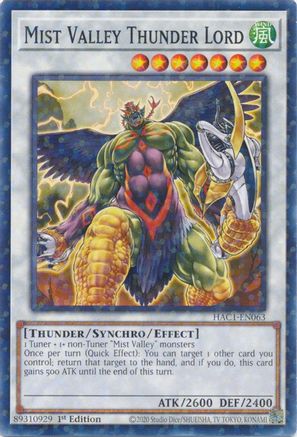 Mist Valley Thunder Lord (Duel Terminal) (HAC1-EN063) - Hidden Arsenal: Chapter 1 1st Edition Hidden Arsenal: Chapter 1 Yugioh Single  Squirtle Squad Card Shop.