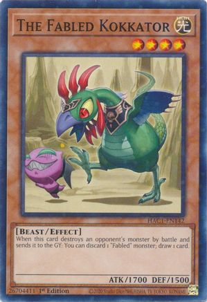 The Fabled Kokkator (Duel Terminal) (HAC1-EN142) - Hidden Arsenal: Chapter 1 1st Edition Hidden Arsenal: Chapter 1 Yugioh Single  Squirtle Squad Card Shop.