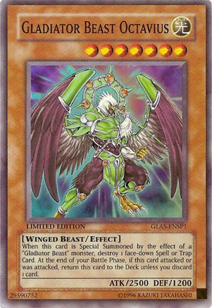 Gladiator Beast Octavius (GLAS-ENSP1) - Sneak Preview Series 3 Limited Sneak Preview Series 3 Yugioh Single  Squirtle Squad Card Shop.