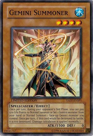 Gemini Summoner (TAEV-ENSP1) - Sneak Preview Series 3 Limited Sneak Preview Series 3 Yugioh Single  Squirtle Squad Card Shop.