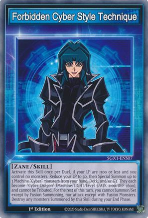 Forbidden Cyber Style Technique (SGX1-ENS07) - Speed Duel GX: Duel Academy Box 1st Edition Speed Duel GX: Duel Academy Box Yugioh Single  Squirtle Squad Card Shop.