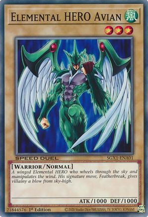 Elemental HERO Avian (SGX1-ENA01) - Speed Duel GX: Duel Academy Box 1st Edition Speed Duel GX: Duel Academy Box Yugioh Single  Squirtle Squad Card Shop.