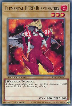 Elemental HERO Burstinatrix (SGX1-ENA02) - Speed Duel GX: Duel Academy Box 1st Edition Speed Duel GX: Duel Academy Box Yugioh Single  Squirtle Squad Card Shop.