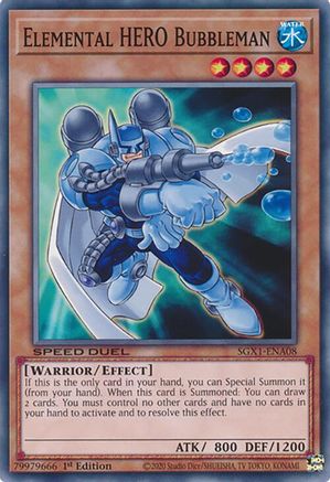 Elemental HERO Bubbleman (SGX1-ENA08) - Speed Duel GX: Duel Academy Box 1st Edition Speed Duel GX: Duel Academy Box Yugioh Single  Squirtle Squad Card Shop.