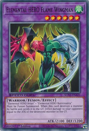 Elemental HERO Flame Wingman (SGX1-ENA21) - Speed Duel GX: Duel Academy Box 1st Edition Speed Duel GX: Duel Academy Box Yugioh Single  Squirtle Squad Card Shop.