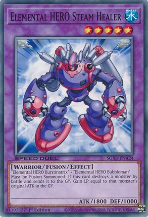 Elemental HERO Steam Healer (SGX1-ENA24) - Speed Duel GX: Duel Academy Box 1st Edition Speed Duel GX: Duel Academy Box Yugioh Single  Squirtle Squad Card Shop.