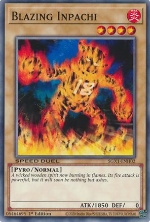Blazing Inpachi (SGX1-ENH02) - Speed Duel GX: Duel Academy Box 1st Edition Speed Duel GX: Duel Academy Box Yugioh Single  Squirtle Squad Card Shop.